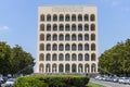 Rome, Italy - June 17, 2021: Palazzo della CiviltÃÂ  Italiana also called the Square Colosseum Colosseo Quadrato at the EUR distri